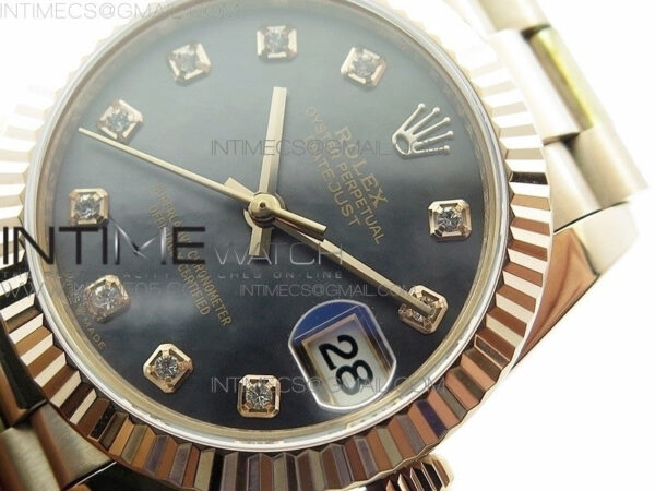 Datejust 31mm 278275 RG BP Best Edition MOP Black Crystal Markers Dial on RG President Bracelet – Bild 4