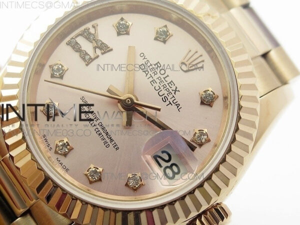 DateJust 28mm RG Bezel BP Best Edition RG Dial on RG Bracelet ETA2671 – Bild 4