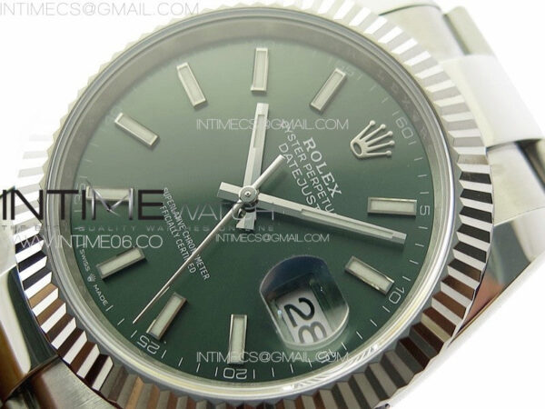 DateJust 41 126334 NTF 1:1 Best Edition 904L Steel Green Stick Dial on Oyster Bracelet VR3235 – Bild 4