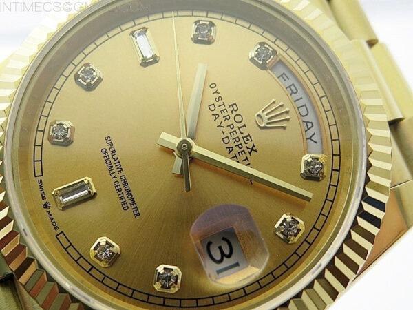 Day Date 40mm 228238 Gain Weight YG/tungsten APSF 1:1 Best Edition Gold Dial Crystals Markers on YG President Bracelet A2836 – Bild 4
