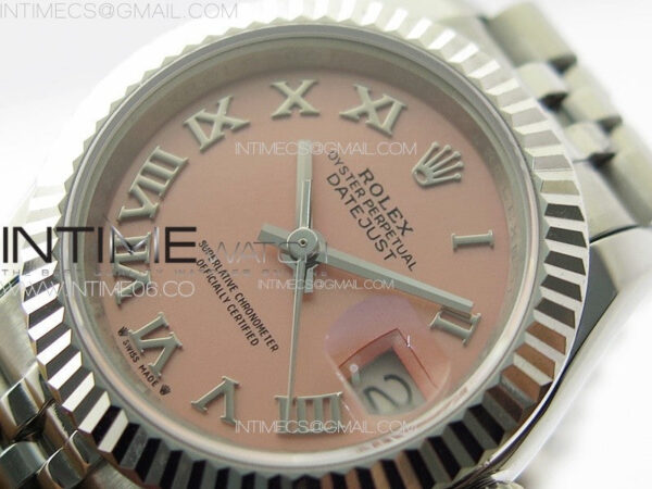 Datejust 28mm 279179 SS APSF Best Edition Pink Dial Roman Markers on SS Jubilee Bracelet NH05 – Bild 4