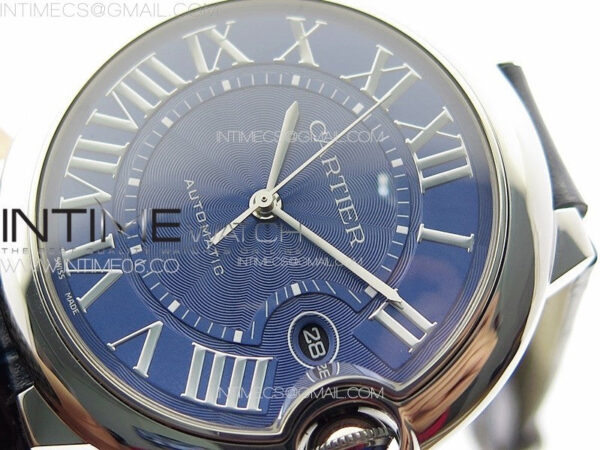 Ballon Bleu 42mm SS K3F 1:1 Best Edition Blue Texture Dial on Blue Leather Strap A2824 – Bild 4