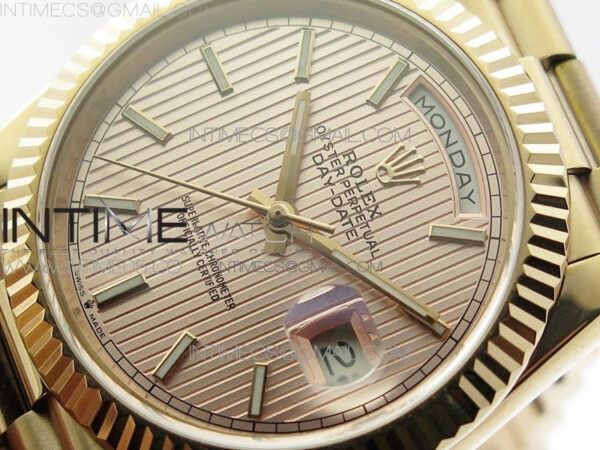 Day-Date 40mm 228239 BP New Dial Version 904 RG Texure Stick Markers Dial on RG President Bracelet A2836 – Bild 4