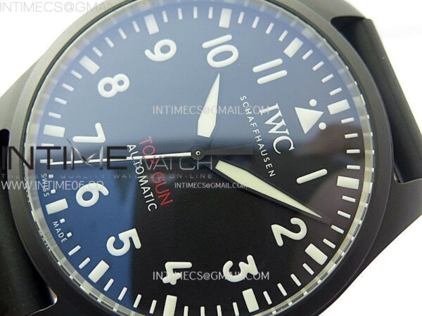 Big Pilot IW329801 Real Ceramic M+F 1:1 Best Edition Black Dial on Black Rubber Strap SEIKO 8N-24 – Bild 4
