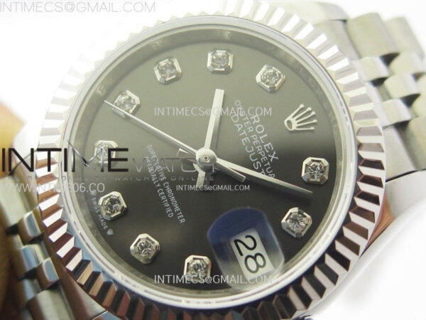 Datejust 28mm 279179 SS APSF Best Edition Gray Dial Crystals Markers on SS Jubilee Bracelet NH05 – Bild 4