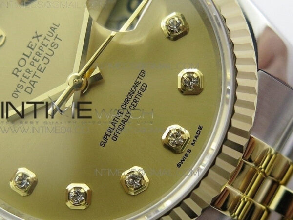 DateJust 36 SS/YG 116233 ARF 1:1 Best Edition 904L Steel Gold Dial Diamonds Markers on Jubilee Bracelet SH3135 V2 – Bild 4