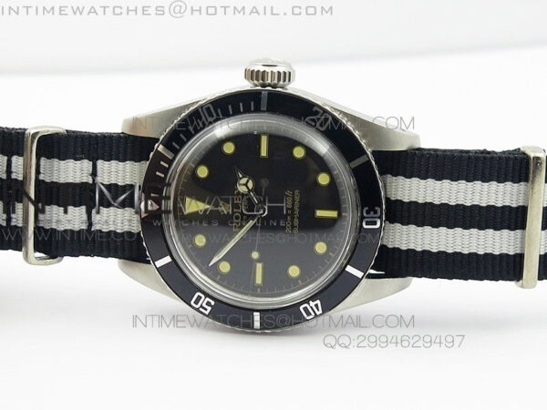 Vintage Submariner No Date 200m 660ft SS On Nylon Strap A2836/A21J – Bild 4