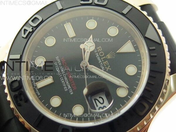 Yacht-Master 116655 40mm 904L RG VSF 1:1 Best Edition Black Dial on Oysterflex Rubber Strap VS3135 – Bild 4