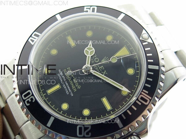 Vintage Submariner 5513 No Date SS B12 Best Edition Black Dial on SS Bracelet A2836 (Style2) – Bild 3