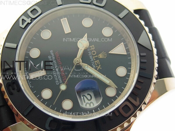 Yacht-Master 126655 3EF 1:1 Best Edition 3D Black Ceramic Bezel on Black Rubber Strap VR3235 – Bild 4