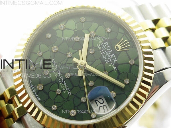 DateJust 31mm 72610 SS/YG APSF Best Edition Blue Flowers Crystals Dial on Jubilee Bracelet A2824 – Bild 4