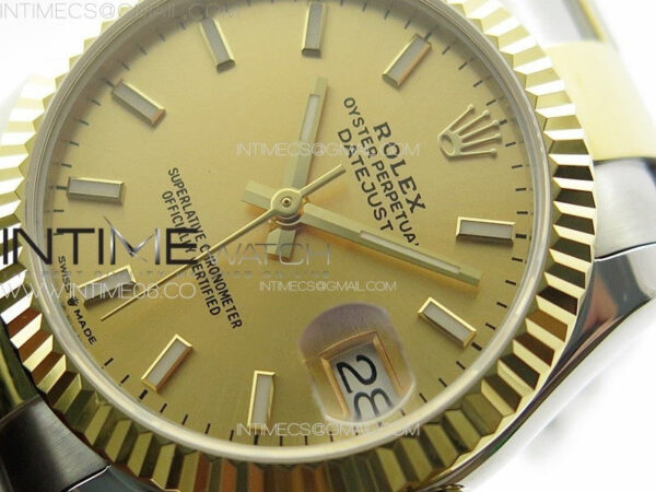 DateJust 31mm 178271 SS/YG APSF Best Edition YG Dial Sticks Markers on Oyster Bracelet A2824 – Bild 4