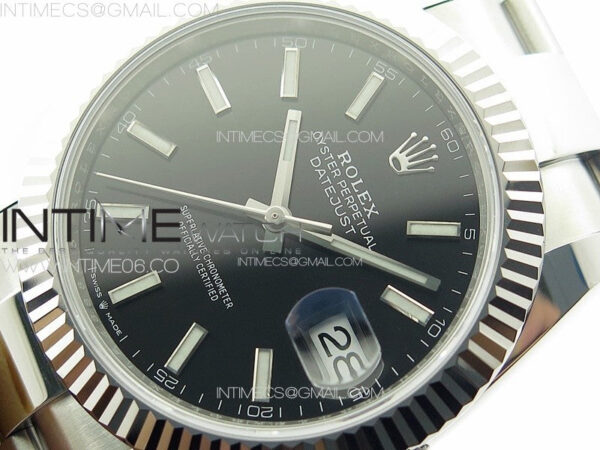 DateJust 41 126334 NTF 1:1 Best Edition 904L Steel Black Stick Dial on Oyster Bracelet VR3235 – Bild 4
