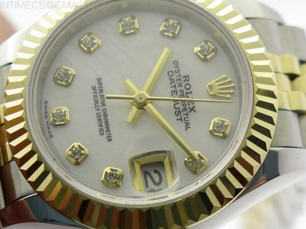 Datejust 28mm 279173 SS/YG BP Best Edition White MOP Crystals Markers Dial on SS/YG Jubilee Bracelet ETA2671 – Bild 4