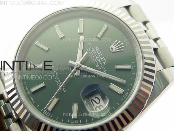 DateJust 41 126334 904L SS Clean 1:1 Best Edition Green Sticks Dial on Jubilee Bracelet VR3235 – Bild 4