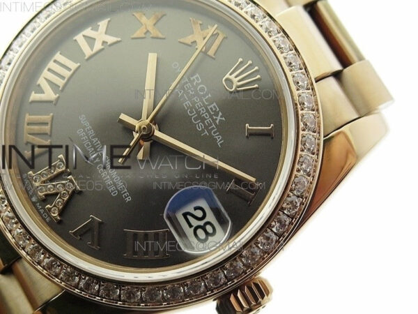 Datejust 31mm 278275 RG Dia Bezel BP Best Edition Gray Roman Markers Dial @6 Dia on RG President Bracelet – Bild 5