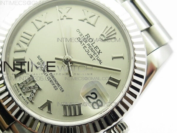 Datejust 31mm 278275 SS BP Best Edition Silver Roman Markers Dial(@6 Crystal Makrer) on SS President Bracelet – Bild 4