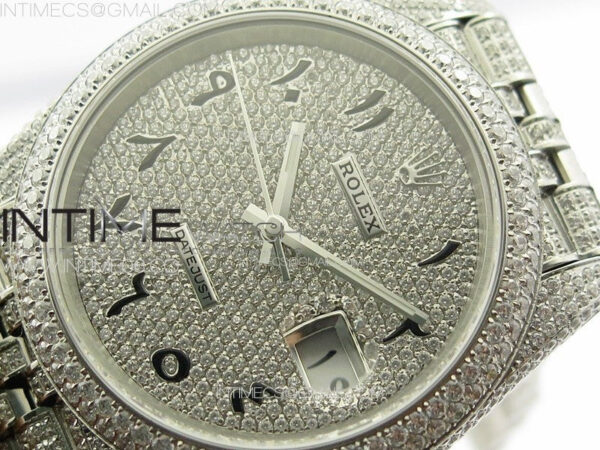 DateJust 41 126334 Full Paved Diamonds BP Best Edition Diamond Dial Arabic Markers on Jubilee Bracelet A2824 – Bild 4