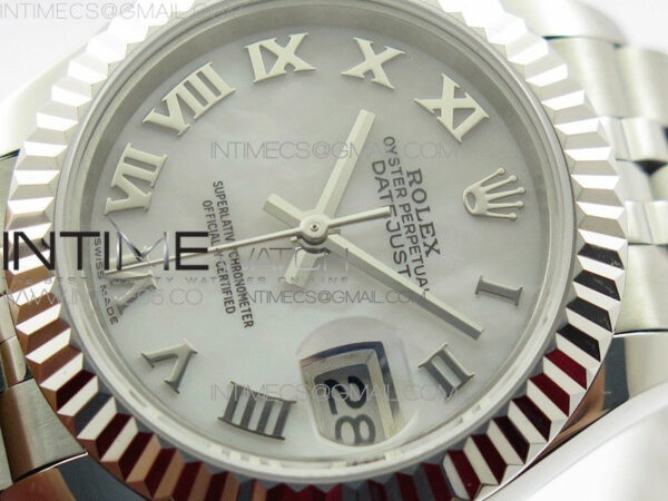 Datejust 28mm 279174 SS BP Best Edition White Roman Markers Dial on SS Jubilee Bracelet ETA2671 – Bild 4