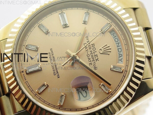 Day-Date 40mm 228239 BP New Dial Version 904 RG T Crystal Markers RG Dial on RG President Bracelet A2836 – Bild 4