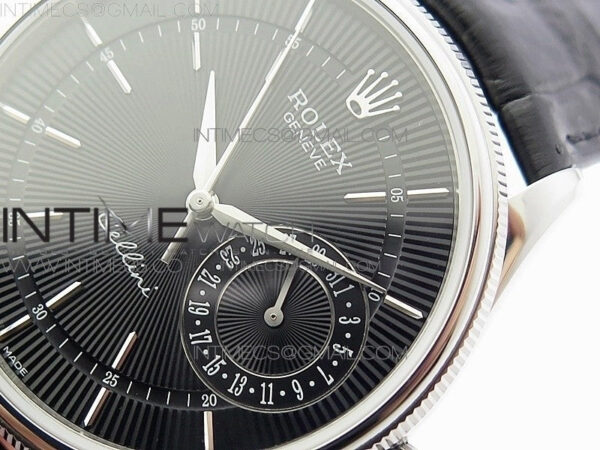 Cellini 50519 Real Date SS BP Best Edition Black Dial Sticks Markers on Black Leather Strap SA3165 – Bild 4