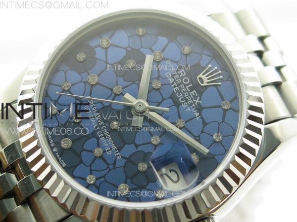 DateJust 31mm 72610 SS APSF Best Edition Blue Flowers Crystals Dial on Jubilee Bracelet A2824 – Bild 4
