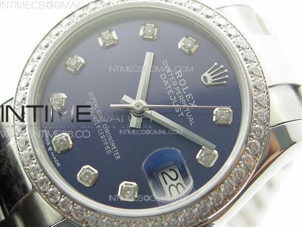 DateJust 31mm 178271 SS Crystal Bezel APSF Best Edition Blue Dial Crystal Markers on Oyster Bracelet A2824 – Bild 4