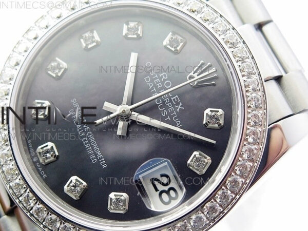 Datejust 31mm 278275 SS Crystal bezel BP Best Edition Gray MOP Dial(@6 Crystal Marker) on SS President Bracelet – Bild 4