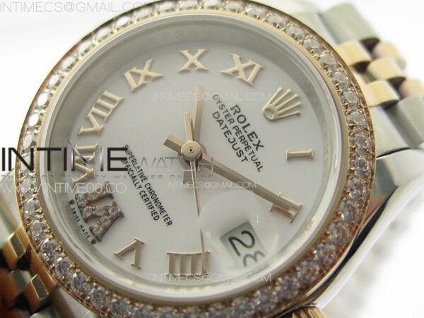 Datejust 28mm 279179 SS/RG APSF Best Edition White Dial Roman Markers on SS/RG Jubilee Bracelet NH05 – Bild 4