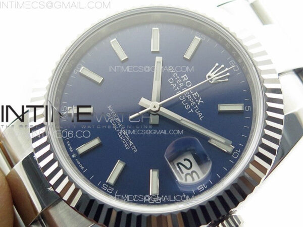 DateJust 41 126334 NTF 1:1 Best Edition 904L Steel Blue Stick Dial on Oyster Bracelet VR3235 – Bild 4