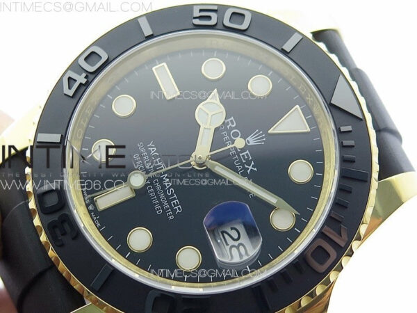 Yacht-Master 126655 YG 3EF 1:1 Best Edition 3D Black Ceramic Bezel on Black Rubber Strap VR3235 – Bild 4