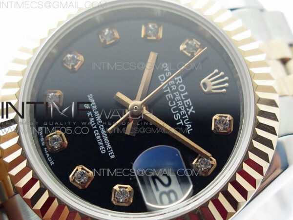 Datejust 28mm 279173 SS/RG BP Best Edition Black Crystal Markers Dial on SS/RG Jubilee Bracelet ETA2671 – Bild 3