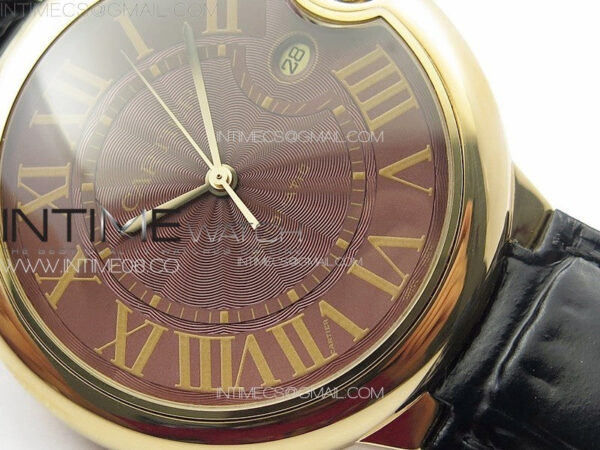 Ballon Bleu 42mm RG K3F 1:1 Best Edition Brown Texture Dial on Brown Leather Strap A2824 – Bild 4