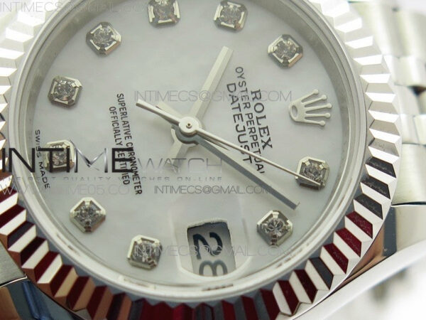 Datejust 28mm 279174 SS BP Best Edition White MOP Crystal Markers Dial on SS Jubilee Bracelet ETA2671 – Bild 4