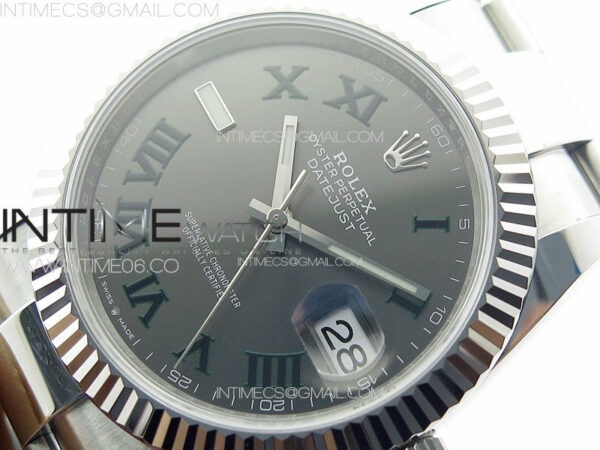 DateJust 41 126334 NTF 1:1 Best Edition 904L Steel Gray Roman Dial on Oyster Bracelet VR3235 – Bild 4