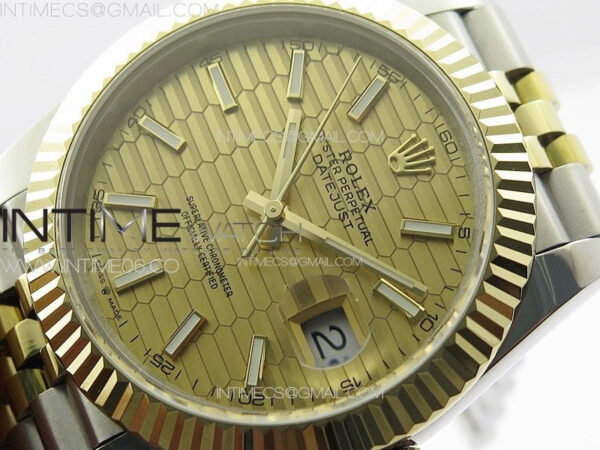 DateJust 41 126334 SS/YG GMF 1:1 Best Edition Gold Fluted Dial on SS/YG Jubilee Bracelet – Bild 4