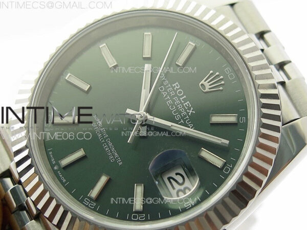 DateJust 41 126334 NTF 1:1 Best Edition 904L Steel Green Stick Dial on Jubilee Bracelet VR3235 – Bild 5