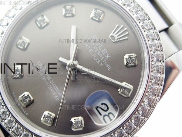 Datejust 31mm 278275 SS Crystal bezel BP Best Edition Gray Dial(@6 Crystal Marker) on SS President Bracelet – Bild 4