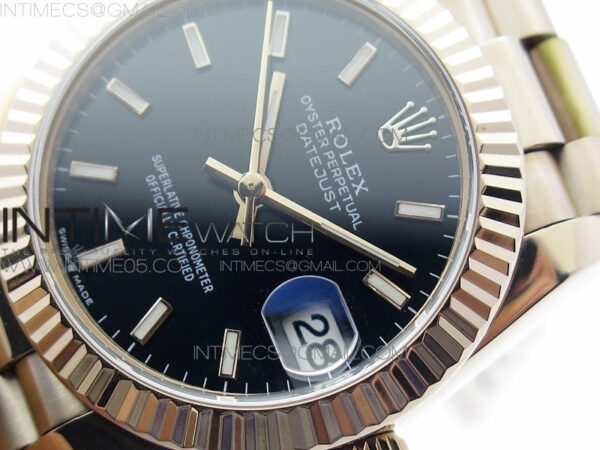 Datejust 31mm 278275 RG BP Best Edition Black Sticks Markers Dial on RG President Bracelet – Bild 3