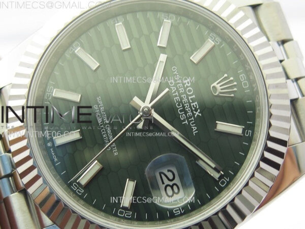 DateJust 41 126334 904L Steel NTF 1:1 Best Edition Green Fluted Dial on Jubilee Bracelet VR3235 – Bild 4