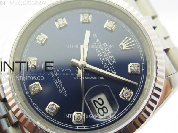 DateJust 36 SS 126234 VSF 1:1 Best Edition 904L Steel Blue Dial Diamonds Markers on Jubilee Bracelet VS3235 – Bild 5