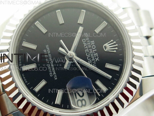Datejust 28mm 279174 SS BP Best Edition Black Sticks Markers Dial on SS Jubilee Bracelet ETA2671 – Bild 4
