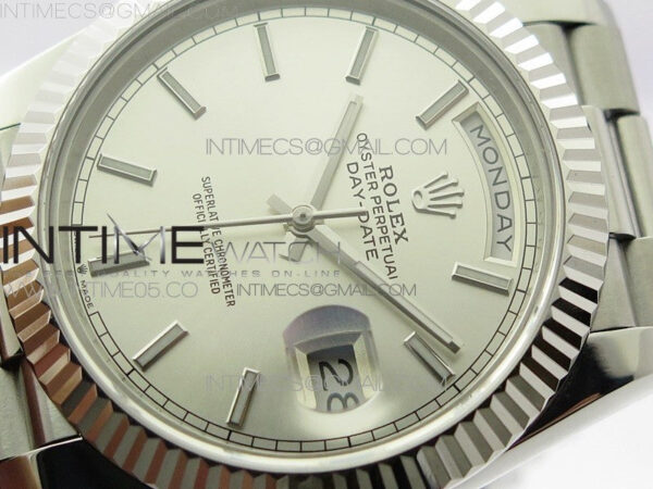 Day-Date 40mm 228239 BP New Dial Version 904 SS Silver Stick Markers Dial on SS President Bracelet A2836 – Bild 4