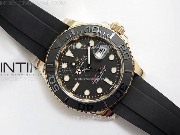 Yacht-Master 126655 Weight RG/Tungsten Gold ARF 1:1 Best Edition Black Ceramic Bezel on Oysterflex Rubber Strap VS3235 – Bild 4