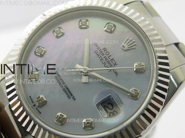 DateJust 41MM 126334 SS APSF 1:1 Best Edition White MOP Dial on SS Oyster Bracelet SA3235 – Bild 4