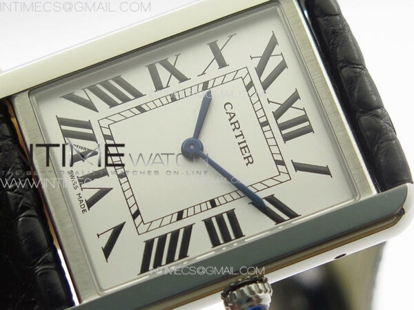 Tank Solo Ladies 28mm SS K11F 1:1 Best Edition White Dial on Black Coroc Leather Strap Ronda Quartz – Bild 4