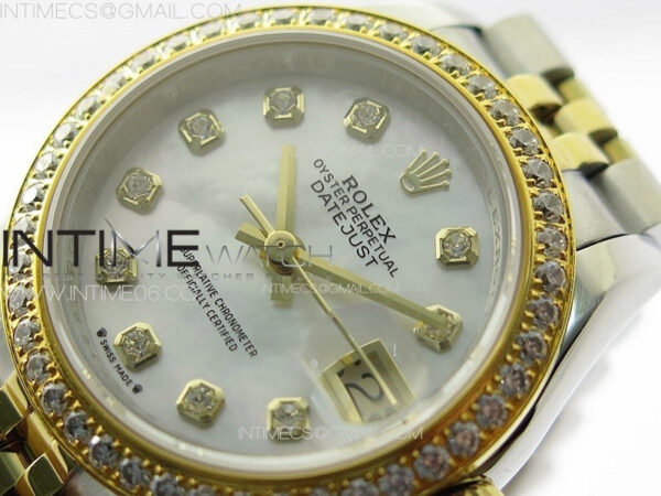 Datejust 28mm 279179 SS/YG APSF Best Edition White MOP Dial Crystals Markers on SS/YG Jubilee Bracelet NH05 – Bild 5