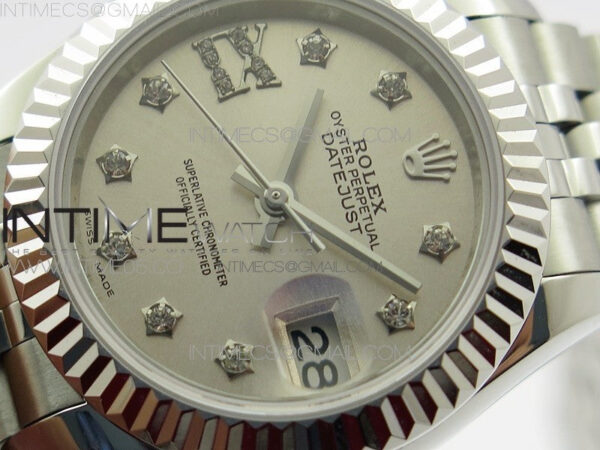 Datejust 28mm 279174 SS BP Best Edition Silver Star Crystal Markers Dial on SS Jubilee Bracelet ETA2671 – Bild 4
