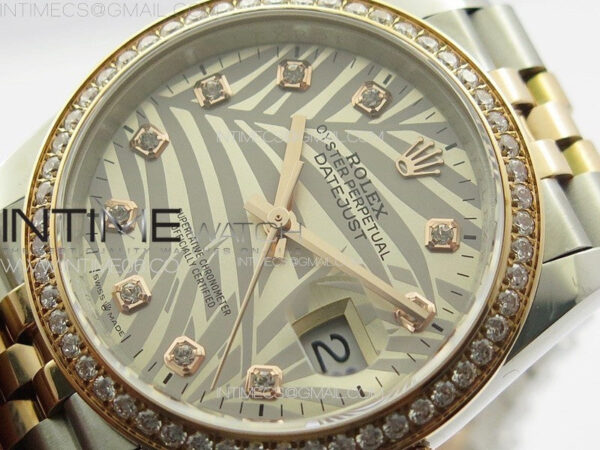 DateJust 36 SS/YG 126231 Diamonds Bezel JDF 1:1 Best Edition New Silver Dial on Jubilee SS/YG Bracelet – Bild 6