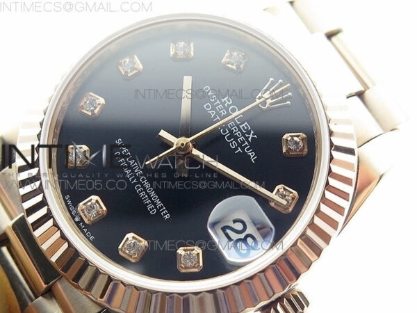 Datejust 31mm 278275 RG BP Best Edition Black Crystal Markers Dial on RG President Bracelet – Bild 4
